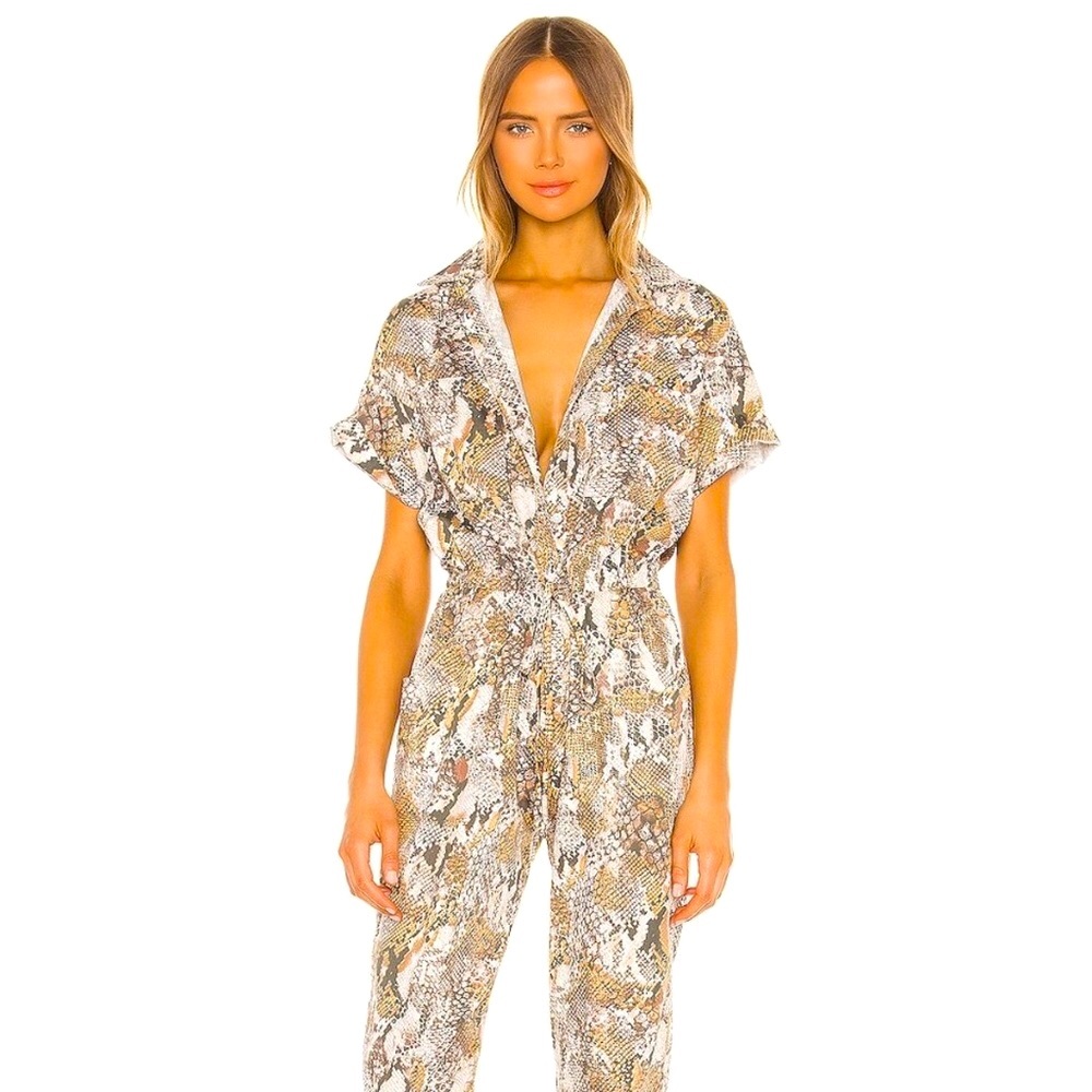 Enza Costa snake print cotton jumpsuit 0 - Picture 13 of 16